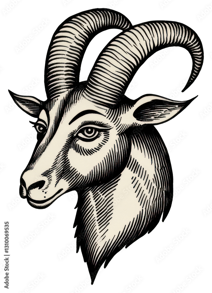 Fototapeta premium PNG Zodiac the Capricorn art illustration drawing.