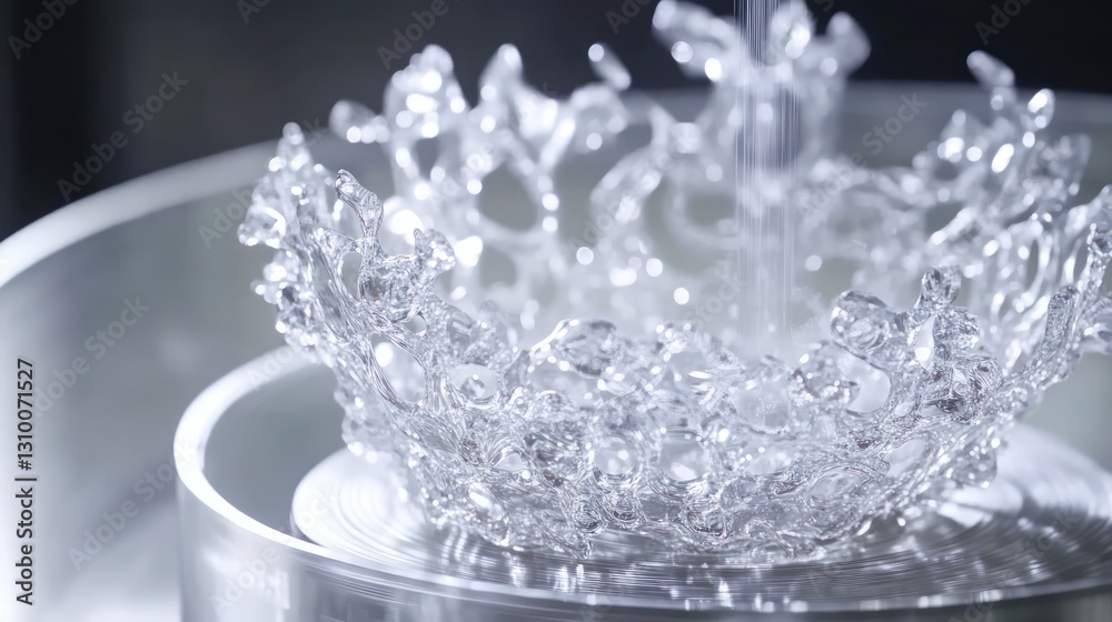 Frozen water splash art display Frozen water splash art display