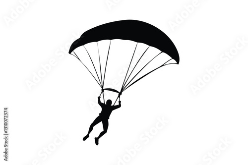 Parachuting Silhouette The Thrill of Freefall