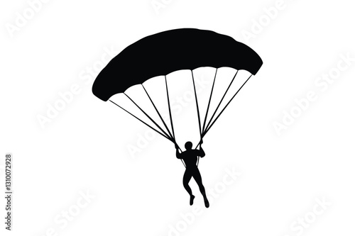 Parachuting Silhouette The Thrill of Freefall