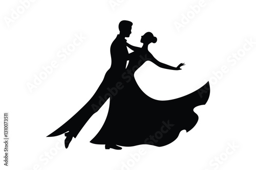 Energetic Dance Duo Silhouettes in Motion