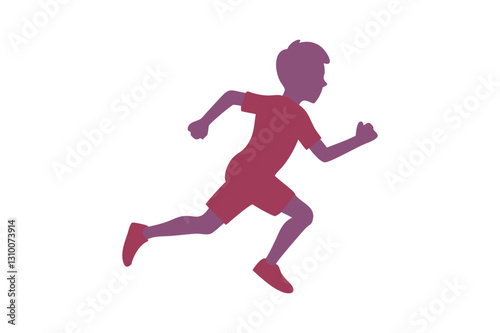 Runner in Motion Energetic Silhouette
