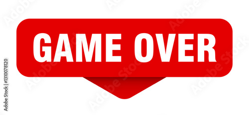game over sticker. game over sign on transparent background