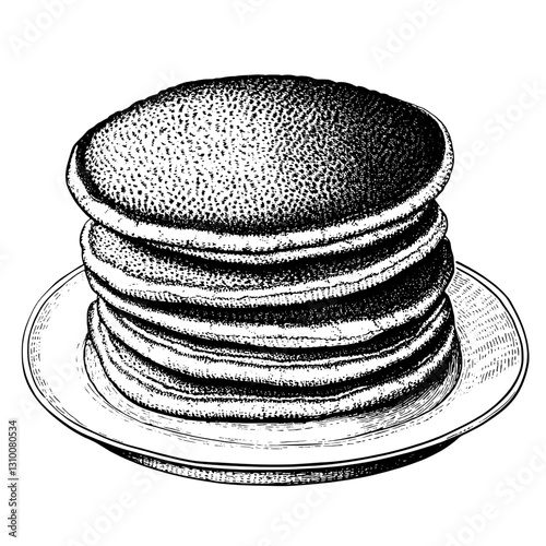 Deliciously stacked pancakes invite a savory morning feast perfect for any brunch gathering