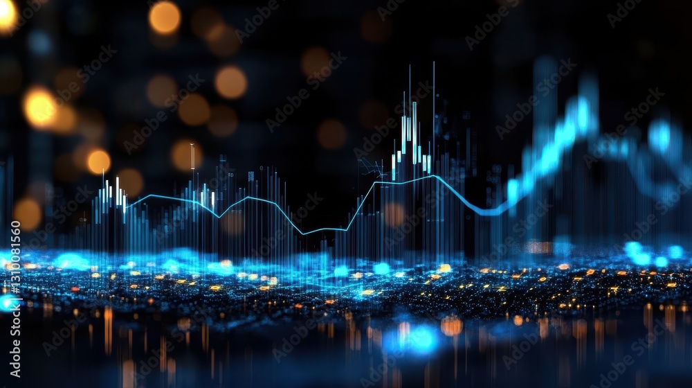 Creative illustration of market trends highlighted with directional arrows.