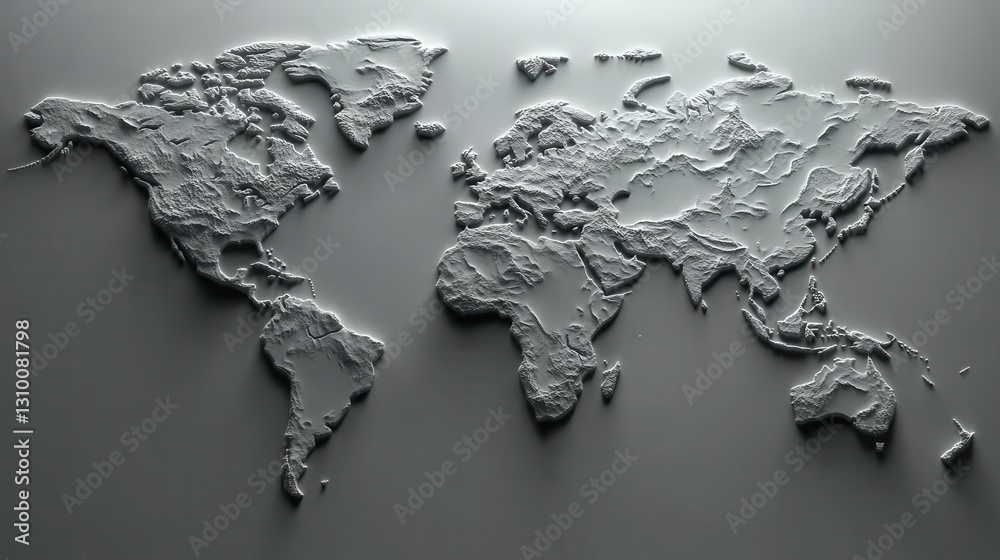 Stylized, monochrome 2D representation of Earth.