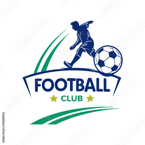 Football club logo design isolated in white background