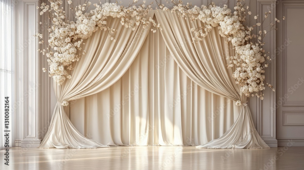 Beautifully weaved floral design enhances the romantic atmosphere.