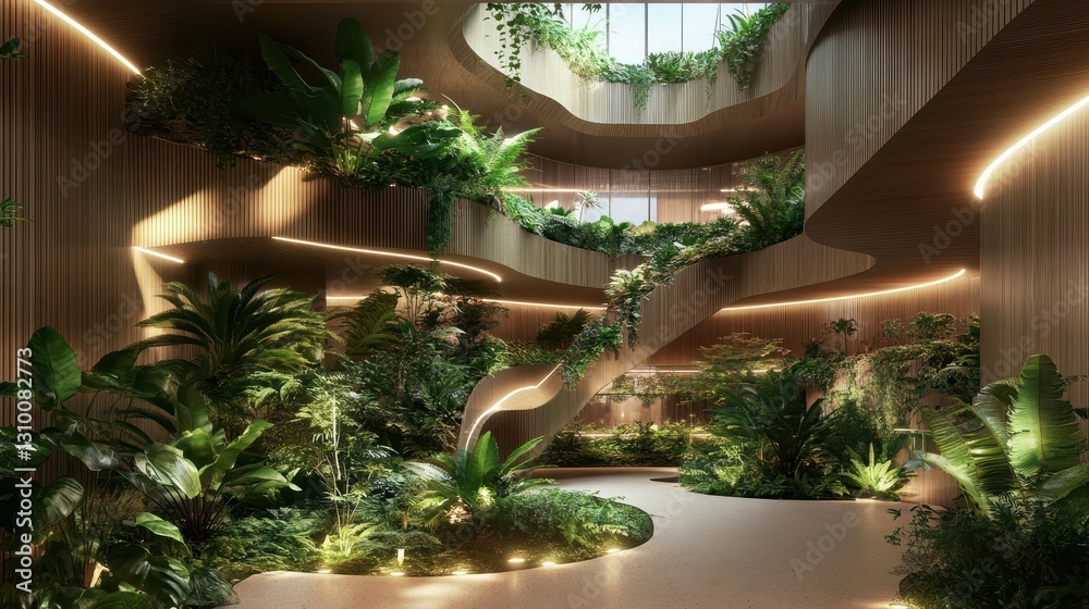 Pendant plants create a beautiful and functional green space.