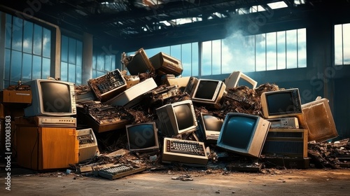 Obraz na płótnie Proper disposal of obsolete computers helps protect the environment. w salonie