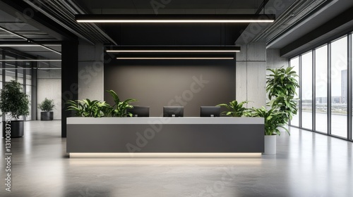Obraz na płótnie Contemporary office entrance showcasing minimalistic design. w salonie