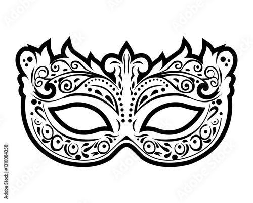women carnival mask. flat vector illustration