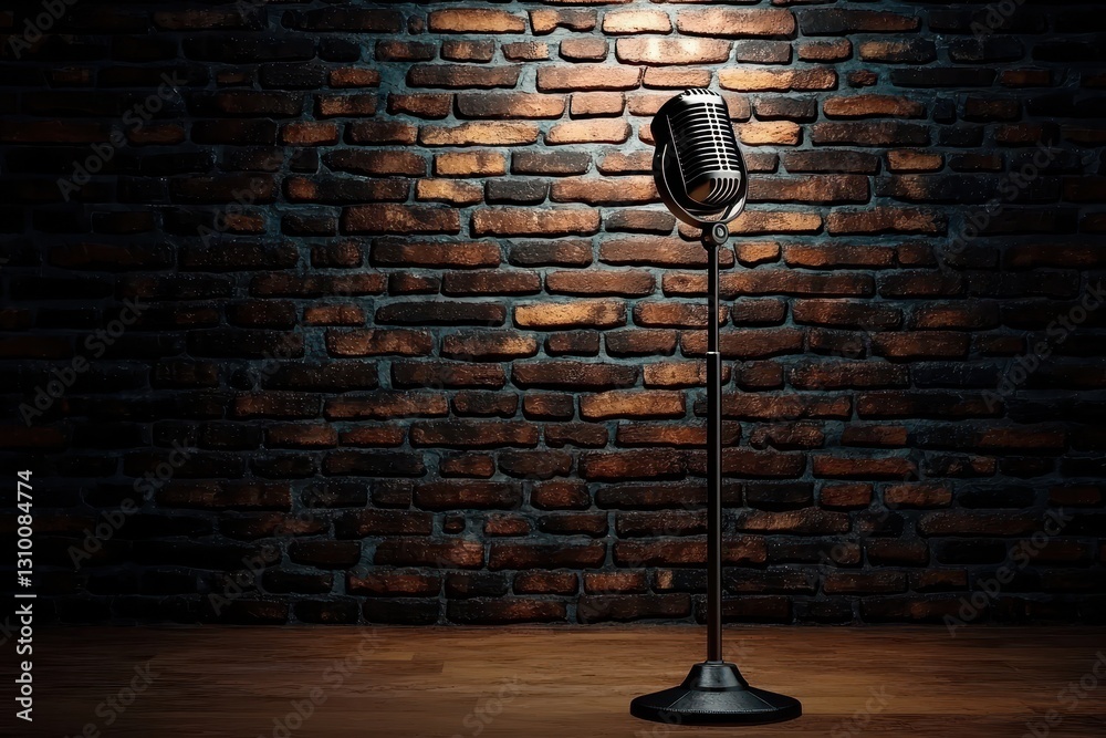 Ideal setup for stand-up comedy performances and open mic events.