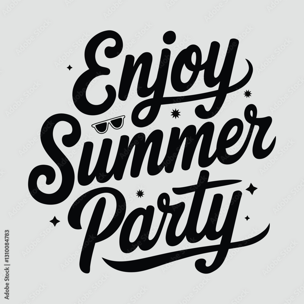 Enjoy Summer Party, Typography Design Enjoy Summer Party, Typography Design