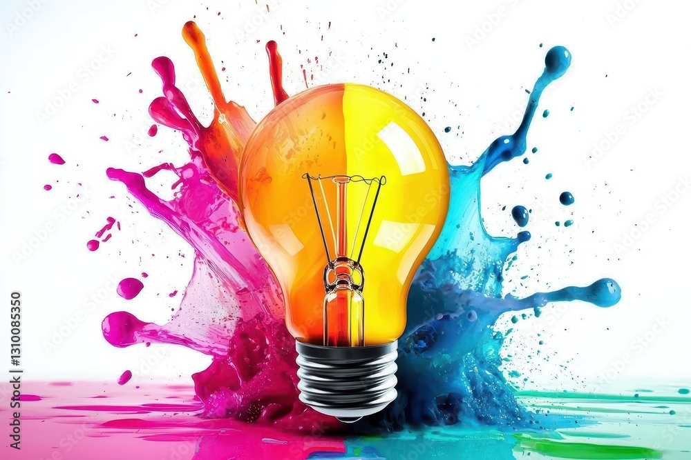 Colorful splashes of paint represent the diversity of artistic expressions.