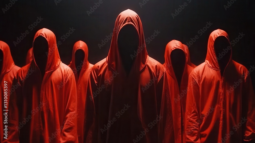 A devil worshipping cult conducts an evil rite.