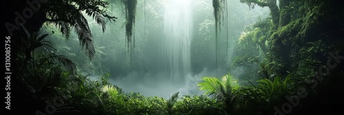 Obraz na płótnie Immerse in the Lush Deep Forest Jungle Atmosphere w salonie