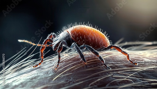 Obraz na płótnie Ixodes Ricinus: The Lyme Disease-Causing Tick w salonie