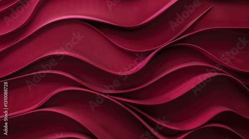 Dark maroon velvet background with soft flowing fabric texture and smooth waves, perfect for elegant decorations and premium branding