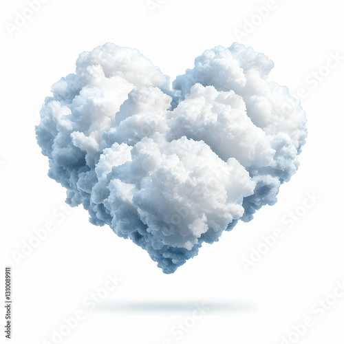 Heart-Shaped Cloud Formation in a Clear Blue Sky