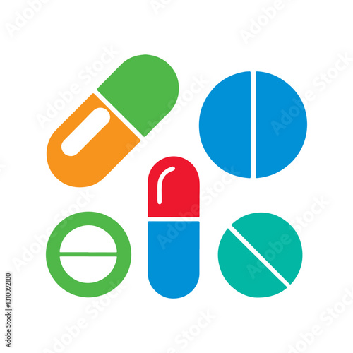 vector illustration of pills
