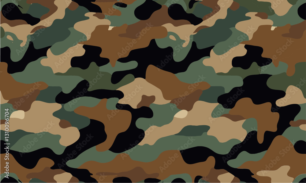 Fototapeta premium A seamless vector-style camouflage pattern with a modern and realistic look, easily editable.