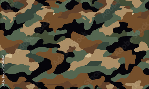 A seamless vector-style camouflage pattern with a modern and realistic look, easily editable.