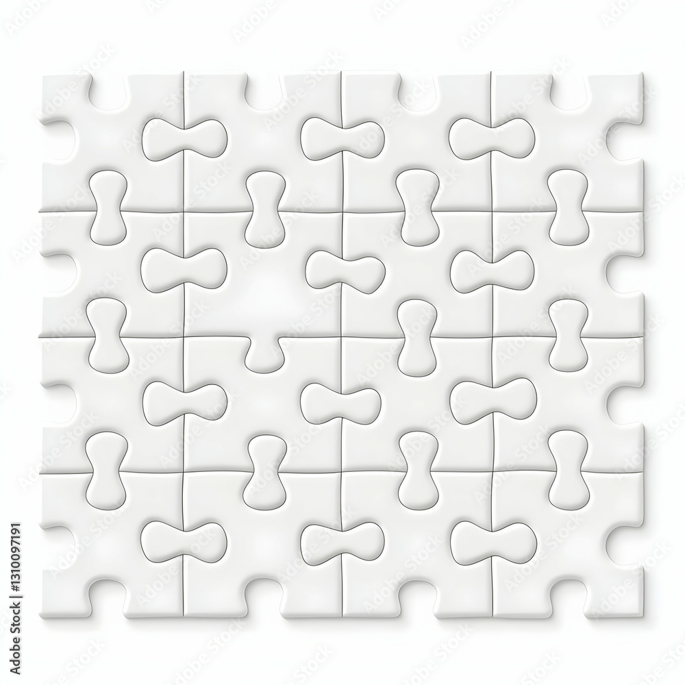 Seamless White Puzzle Background with Interconnected Jigsaw Pieces Seamless White Puzzle Background with Interconnected Jigsaw Pieces