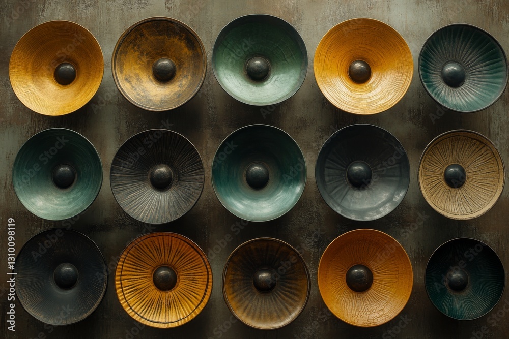 Fototapeta premium An abstract design with metallic round sequins as the background