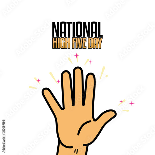 vector graphic of national high five day for national high five day celebration.
