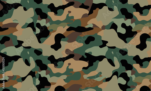 A seamless vector-style camouflage pattern with a modern and realistic look, easily editable.