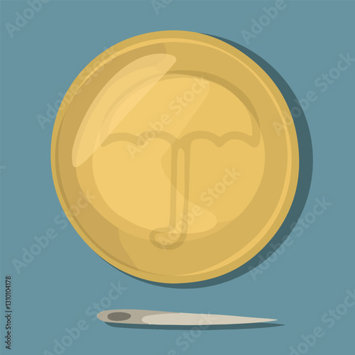 Vector isolated illustration of Korean dalgona game with umbrella-shaped challenge