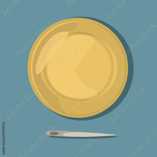 Vector isolated illustration of Korean dalgona game with circle challenge.
