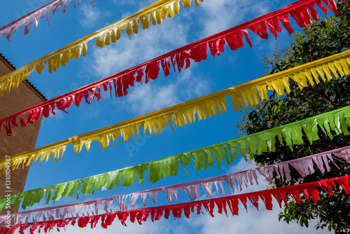 Líneas de plástico  decorativas festivas y multicolores photo