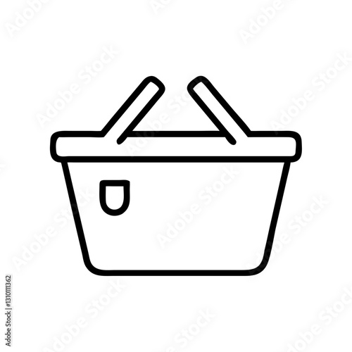 Shopping basket icon in black outline style