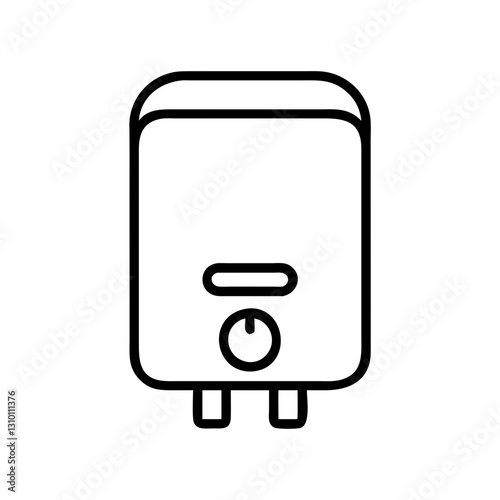 Water heater icon in black outline style