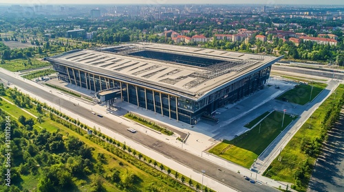 Aerial Drone View of Katowice Cityscape