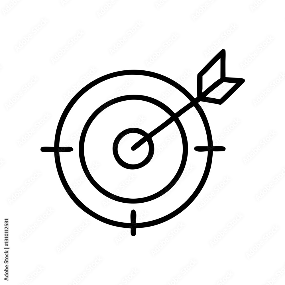 Target with arrow line icon Target with arrow line icon