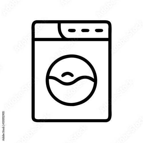 Black line icon of a washing machine