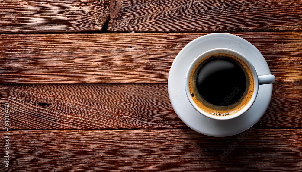 Rustic Coffee Cup on Wooden Table Top View with Space A Cozy Scene Radiating Authentic Warmth and Minimalistic Elegance Rustic Coffee Cup on Wooden Table Top View with Space A Cozy Scene Radiating Authentic Warmth and Minimalistic Elegance