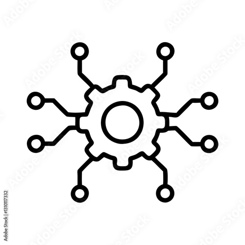 Artificial intelligence icon showcasing automation, tech concept