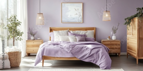 An inviting bedroom featuring calming colors and comfortable furnishings