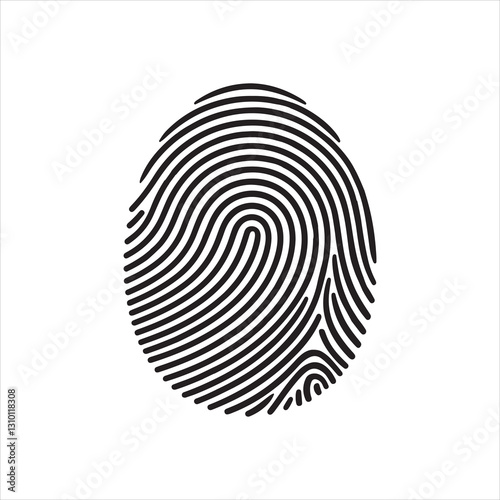 Fingerprint vector icon white background