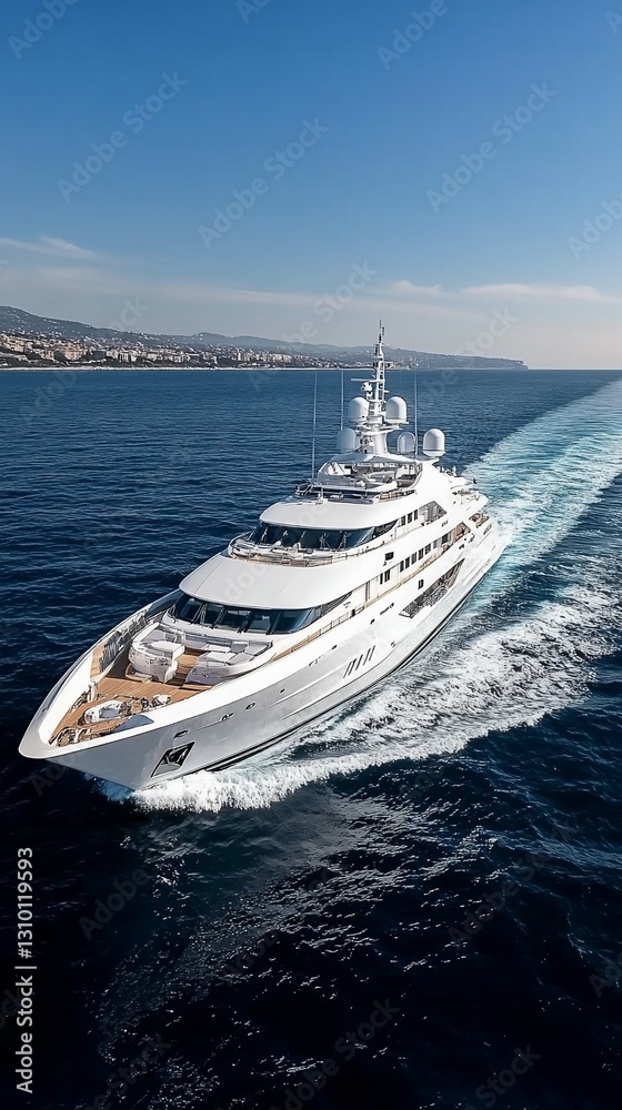 Fototapeta premium Luxury yacht cruising Mediterranean coast