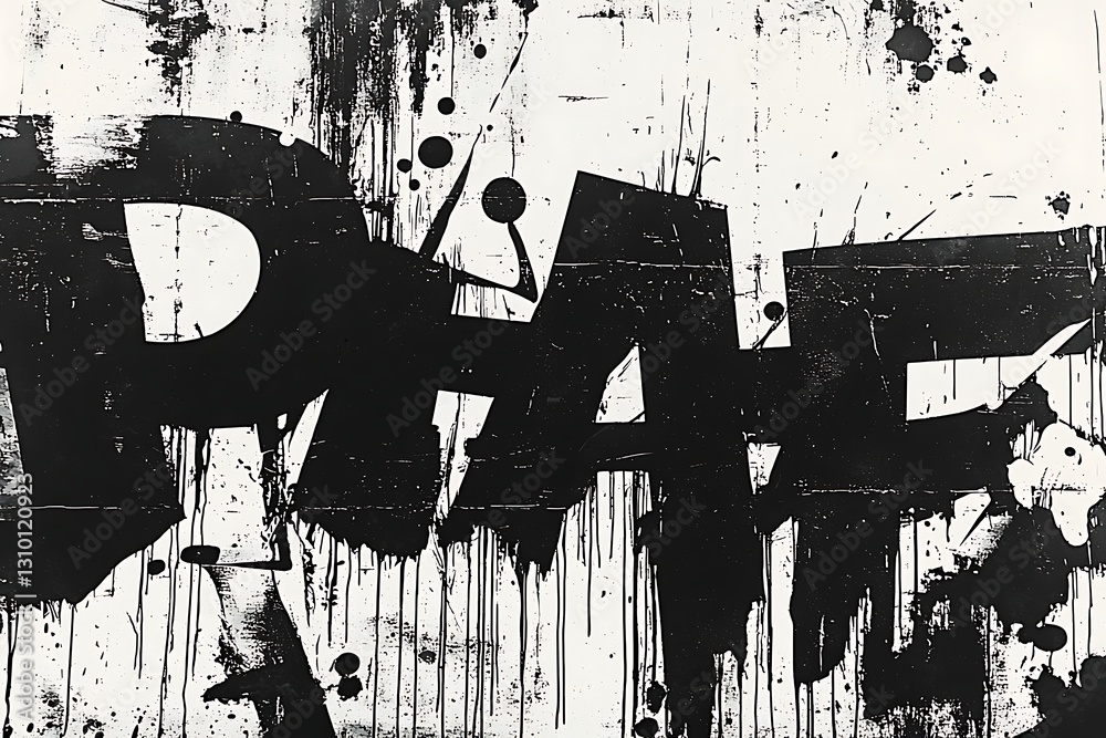 Fototapeta premium Black Graffiti Art Wall Texture