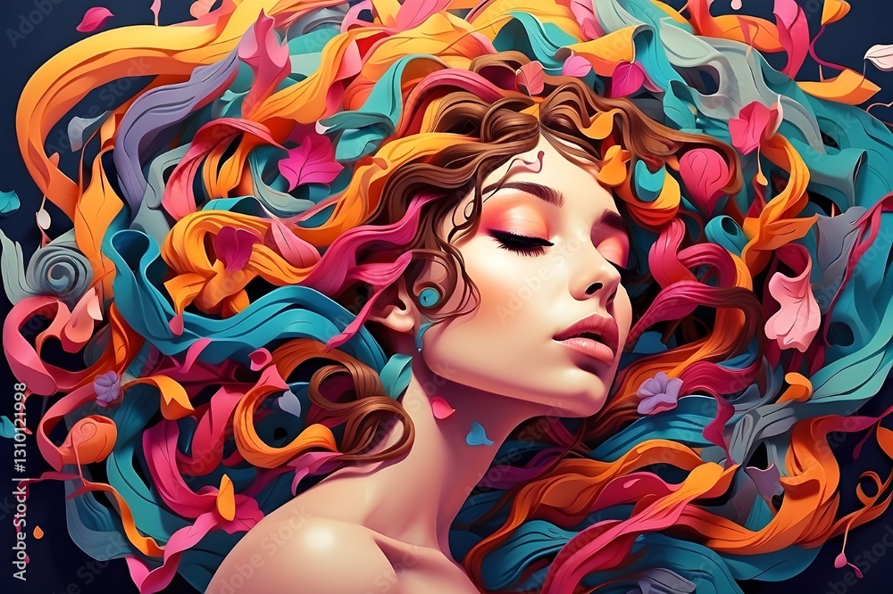 Fototapeta premium Anxiety and Overthinking Visualization