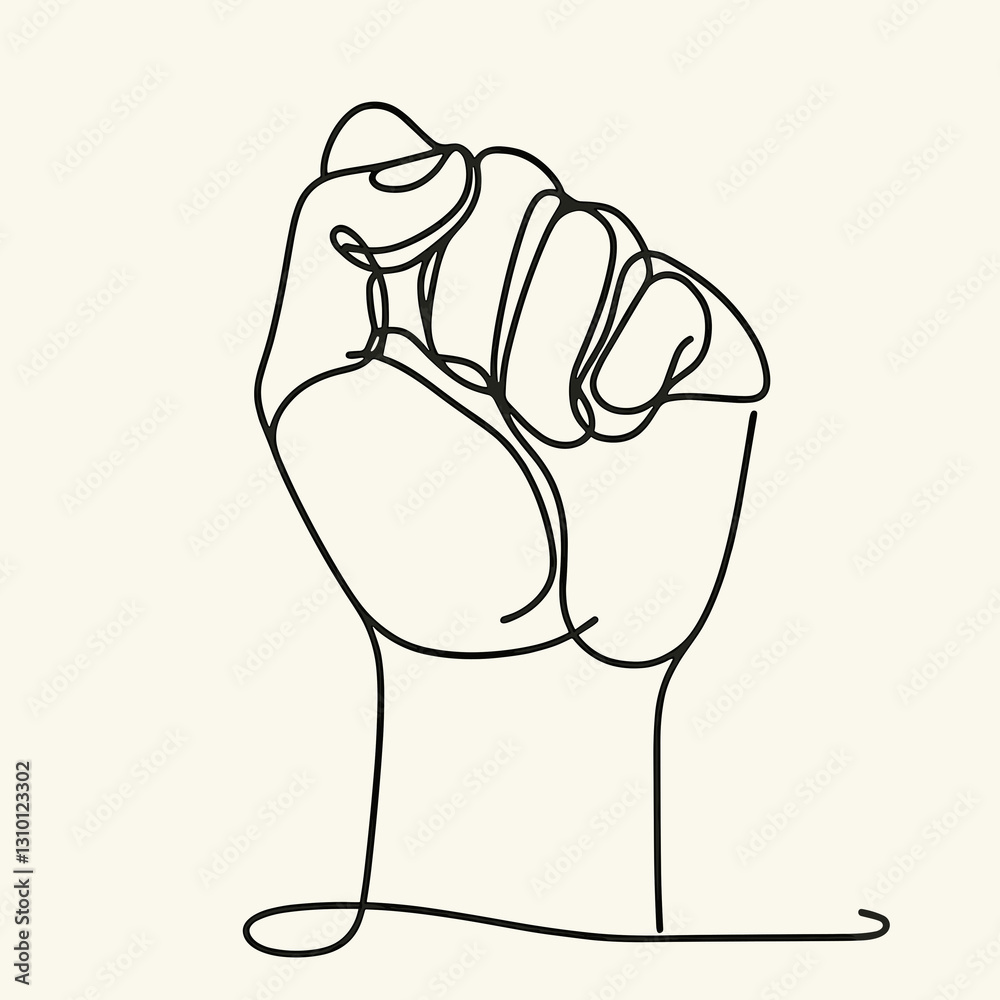 fist silhouette thin lines flat colors fist silhouette thin lines flat colors