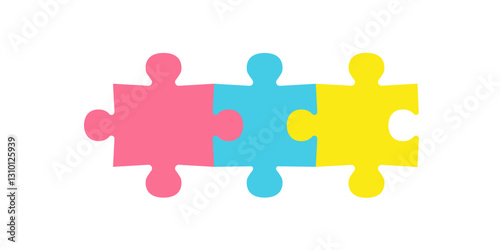 Puzzle lined up as perfect fit representing solving problems and coming up with the solution. Vector illustration.