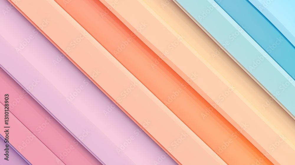 Fototapeta premium A vibrant and colorful abstract background featuring diagonal stripes in shades of pink, orange, and blue, Ideal for use in design projects, marketing materials, and social media graphics,