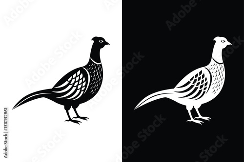 Partridge bird icon vector on White Background ,Vector Art Illustration on white background.